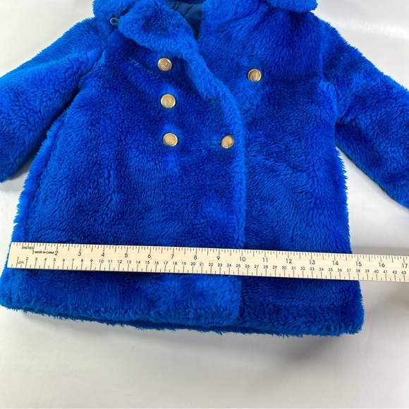Vintage Sears Winter Faux Fur Coat Blue Child's Kid's Size 3 MISSING One Button - Picture 5 of 16